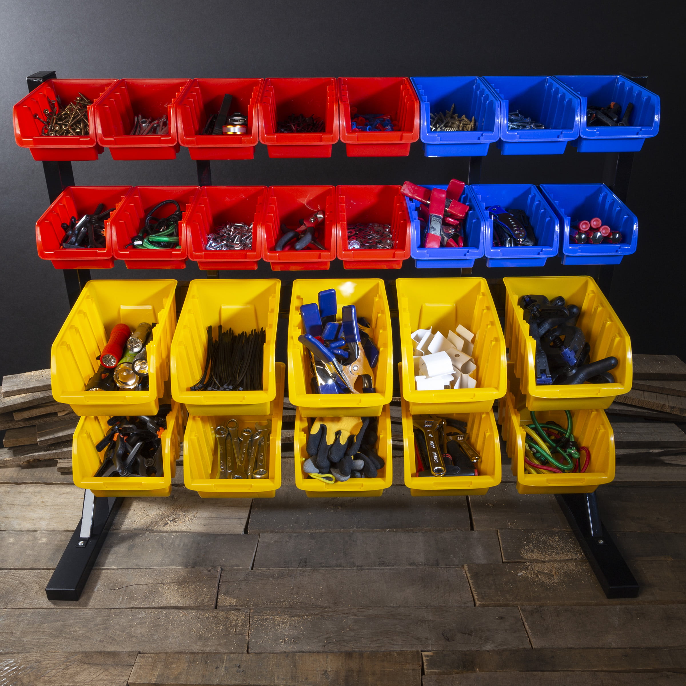 47 Bin Tool Organizer ? Wall Mountable Container With Removable Drawers For Garage  Organization And Storage By Stalwart (red/blue) : Target