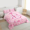 thumbnail image 3 of Homewish Bow Initial B Letter Bedding Comforter Set, Dreamy Fairy Tale Bow Twin Comforter Sets, Cute Cartoon Style Reversible Bedding Set, Super Cozy Room Decor, 2 Pieces, 3 of 8