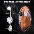 thumbnail image 3 of DESIGNICE Titanium Dangle Belly Button Ring for Women Dangling Navel Ring Hypoallergenic Teardrop Belly Rings Internally Threaded Cz Belly Piercing Jewelry 10Mm, 3 of 6