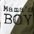 thumbnail image 5 of Mikrdoo Newborn Boys Outfits 3 Months Baby Boys "Mama's BOY" Print Splice Romper 6 Months Boys Elastic Ripped Pants 2Pcs Clothes Set Green, 5 of 9