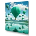 thumbnail image 2 of Designart "Teal Hot Air Ballons composition" Hot Air Balloon Canvas Print, 2 of 5