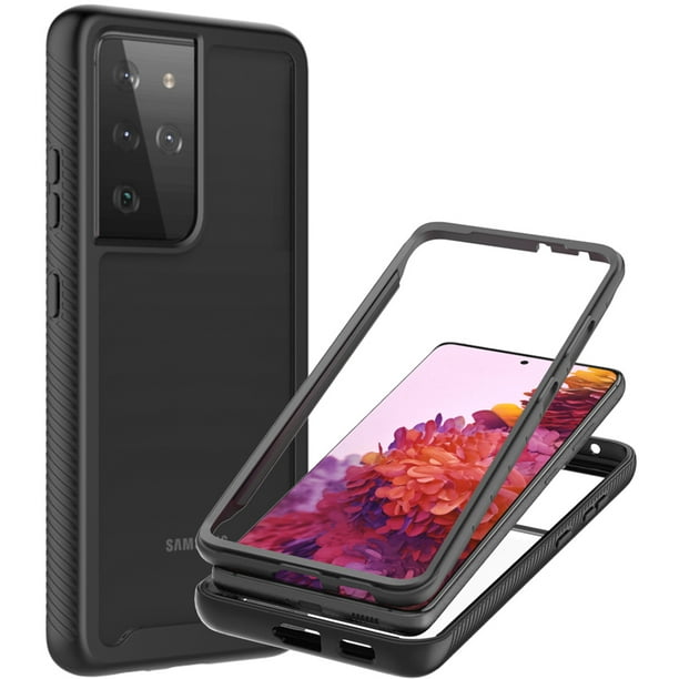 Coveron For Samsung Galaxy S21 Ultra 5g Phone Case Military Grade Full Body Rugged Slim Fit Clear Cover Black Walmart Com Walmart Com