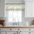 thumbnail image 3 of Hummingbird Valance Curtains for Kitchen/Living Room/Bathroom/Bedroom Window, Rod Pocket Small Topper Half Short Window Curtains Voile Sheer Scarf, Sage Green Botanical Leaf Vintage Botanical 42"x18", 3 of 8