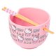 thumbnail image 1 of Silver Buffalo Sanrio Hello Kitty - tazón de arroz con palillos para fideos de cerámica con diseño de flores, apto para microondas, 20 onzas, 1 of 8