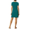 thumbnail image 3 of INSPIRE CHIC Women's Sleepshirt Short Sleeve Ruffle Nightgown Sleep Dress Loungewear Nightshirts XL Peacock Green, 3 of 6