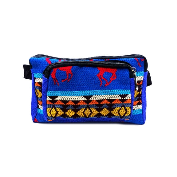 Southwest Aztec Tribal Print Pattern Adjustable Buckle Fanny Pack Waist Bag - Handmade Belt Pouch Boho Travel Accessories