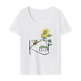 thumbnail image 1 of Camiseta de mujer de verano Tops clásico elegante camisa de cuello redondo para vacaciones SG, 1 of 7