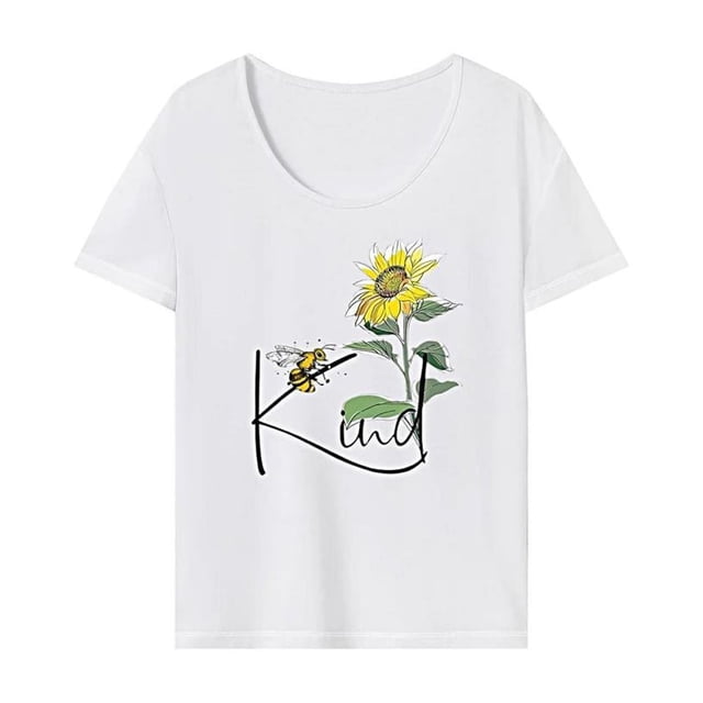 Camiseta de mujer de verano Tops clásico elegante camisa de cuello redondo para vacaciones SG