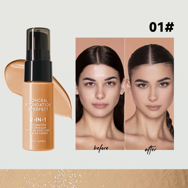 Xihbxyly Base de Maquillaje Líquida, 6 Colores a Prueba de Agua, Corrector con Control de Grasa y Resistente Al Sudor, Larga Duración, Fácil Aplicación, Uso Diario, Todo Tipo de Piel, Cobertura Perso