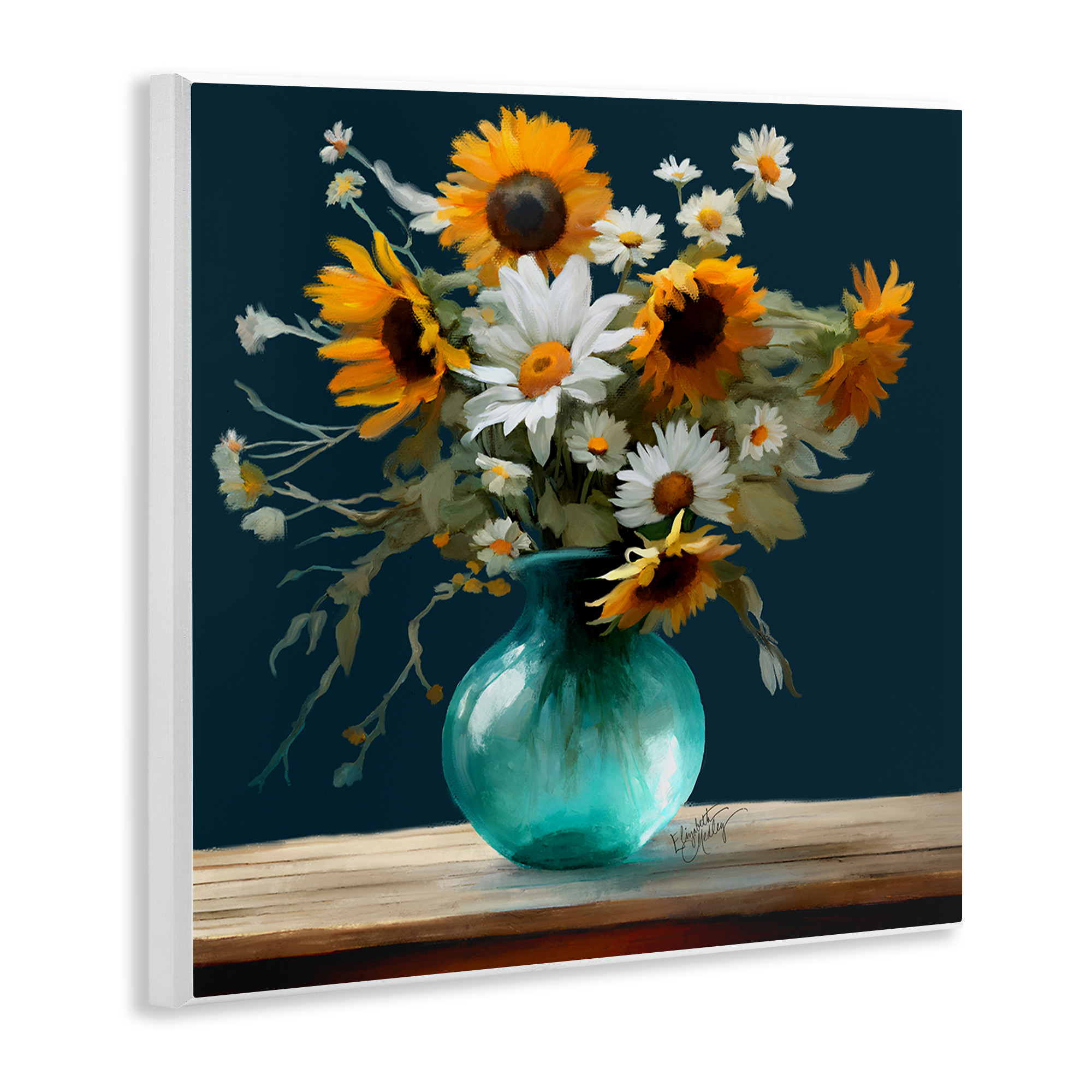 Stupell Industries Summer Sunflower Bouquet Botanical & Floral Painting Unframed Art Print Wall Art, 12 x 12