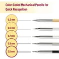 thumbnail image 3 of Mr. Pen- Metal Mechanical Pencil Set with Leads and Eraser Refills, 5 Sizes - 0.3, 0.5, 0.7, 0.9 and 2 Millimeters, 3 of 9