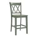 thumbnail image 5 of Weston Home Farmhouse Vintage Double X Solid Wood Counter Height Chair, Set of 2, Antique Sage, 5 of 7