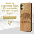 thumbnail image 2 of Case Yard Wooden Case Outside Soft TPU Silicone Slim Fit Shockproof Wood Phone Cover for Girls Boys Men and Women Supports Wireless Charging California Grizzly Design case for iPhone-12-Mini, 2 of 7