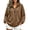 Coffee, variant on Zynoxe Women's Pullover Sweatshirt Classic Stand Collar Half Zip Sweatshirt for Women Relaxed Drop Shoulder Long Sleeve Sweatshirt Fashion Color Block Top with Pockets & Elastic Ribbed Cuffs S
