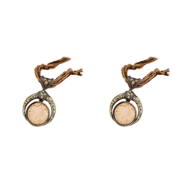 Minnieouse Collar con colgante duradero hecho a mano con piedra de cristal, regalo para mujer, collar de estilo bohemio para mujer N001-Beige N001-Beige 2Conjunto