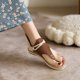 thumbnail image 4 of Sandalias de verano para mujer de tacón bajo de cuero de microfibra de color sólido a la moda Wmkox8yii shjk7257, 4 of 9