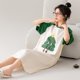 thumbnail image 4 of Camisones con estampado de algodón 100% para mujer, ropa de dormir coreana, suave, de manga corta, para el hogar, 4 of 5