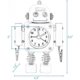 thumbnail image 5 of Reloj despertador robot de metal inoxidable sin tictac con luces intermitentes y clip para la mano (blanco), 5 of 5