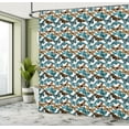 thumbnail image 5 of Ambesonne Butterfly Shower Curtain, Spring Time Theme Flies, 69"Wx84"L, Blue Orange, 5 of 5
