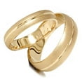 thumbnail image 2 of Pompeii3 Channel Brushed Wedding Band Set 14K Yellow Gold Men and Women, 2 of 5