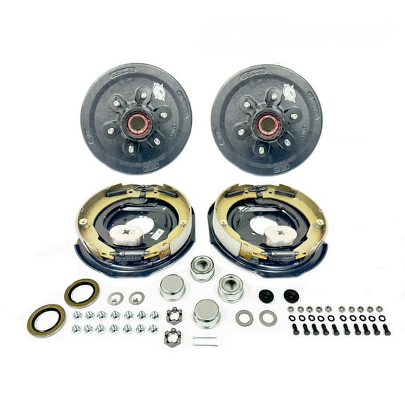 SOUTHWEST WHEEL Pre-Greased 6-5.5" Electric Brake Trailer Axle Brake Kit for 5,200 lbs. Trailer Axles