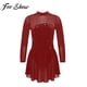 thumbnail image 2 of Kids Girls Figure Skating Dress Ice Ballet Dancewear Rhinestones Sheer Mesh Long Sleeve Leotard Dresses for Dance Training16 Gong Bohan LED, 2 of 2