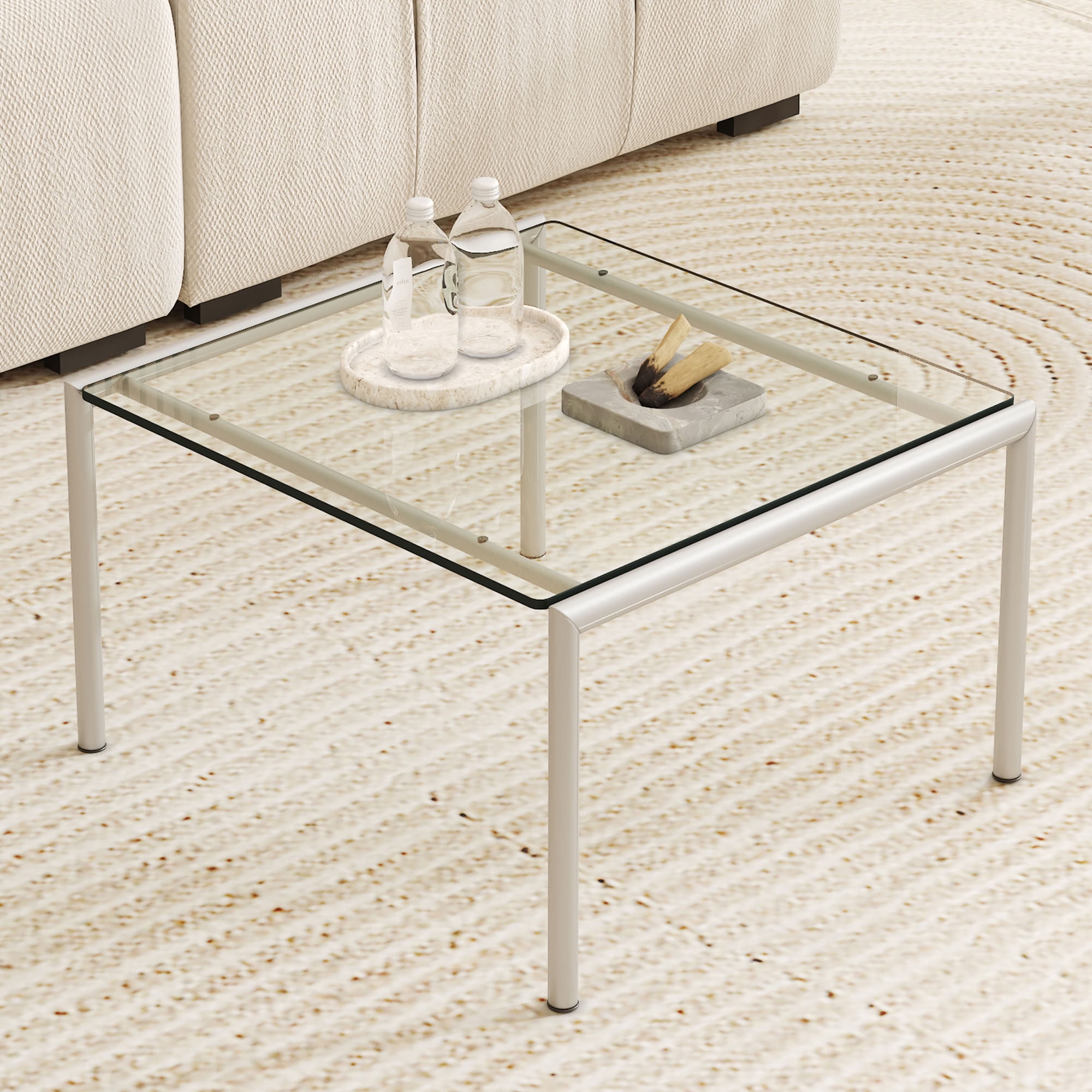 MAYEERTY 20" Square Tempered Glass Table Top, 0.23" Thick Clear Replacement Glass Tabletop, Heat Resistant for Side Table End Table Coffee Table