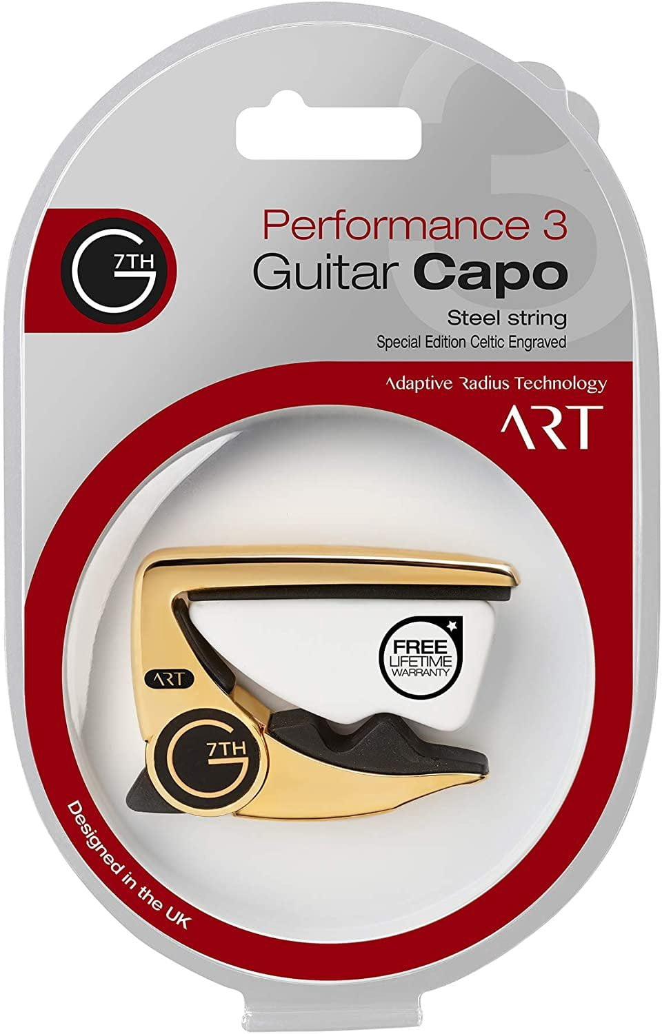G7th Special Editions 6 String Guitar Capo, Ambidextrous, Gold, 63g/2.2oz. Low profile and non-intrusive (C81153)
