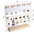 thumbnail image 3 of CHAO Organizador de joyas, 144 agujeros (blanco) con base de madera, soporte para pendientes colgantes, 3 of 5