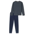 thumbnail image 1 of SCHIESSER Pijama de hombre, largo - Casual Essentials, algodón, cuello redondo Azul/Gris XL (X-Large), 1 of 6