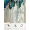 thumbnail image 6 of Sheer Curtains 45 Inch Length 2 Panels Set for Kitchen, Turquoise Feather Semi Sheer Curtains for Windows, Abstract Beige Peacock Feather Voile Window Treatments Rod Pocket Curtain, 6 of 7