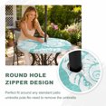 thumbnail image 4 of Round Outdoor Tablecloth with Umbrella Hole and Zipper, Turquoise Conch Coastal Tablecloth with Elastic Waterproof, Nautical Summer Ocean Patio Table Covers for 31" - 35" Picnic Pool Tables, 4 of 9