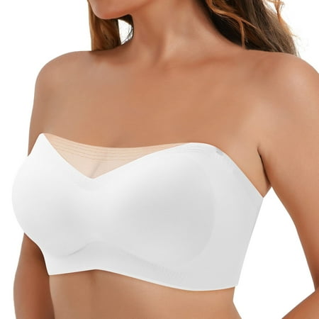 Pavied Wireless Bras for Women Tshirt Bras for Women Backless Bra Bralettes for Women Seamless Bras for Women Cotton Bra Balconette Bra Bandeau Bras for Women White L