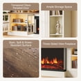 thumbnail image 6 of BaPiPro 98" Farmhouse TV Stand with Fireplace, Bookshelf, Entertainment Center for 75" TVs with Storage, Large Wall Unit Media Console for Living Room, White, 6 of 7