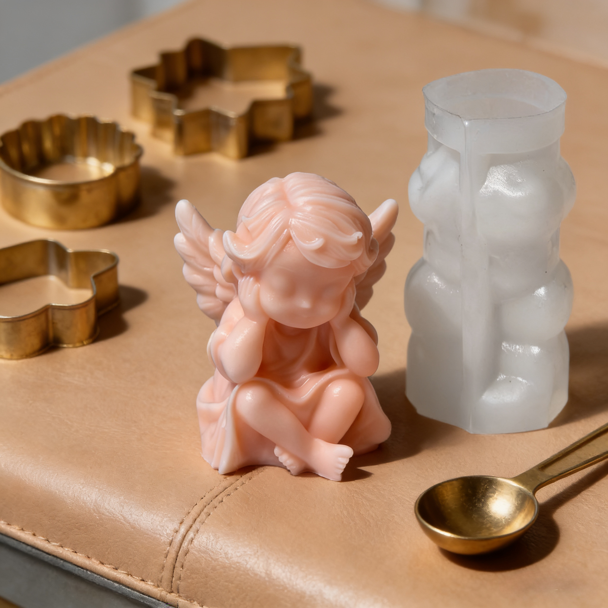 3PCS 3D Cute Angel Silicone Molds Mini Angel Candle Soap Mold Cherubs Epoxy Resin Mold Silicone Angel Mold for Chocolate, Candy, Cake Decor, Soy Wax Candle, Soap, Polymer Clay, Plaster, Resin Art