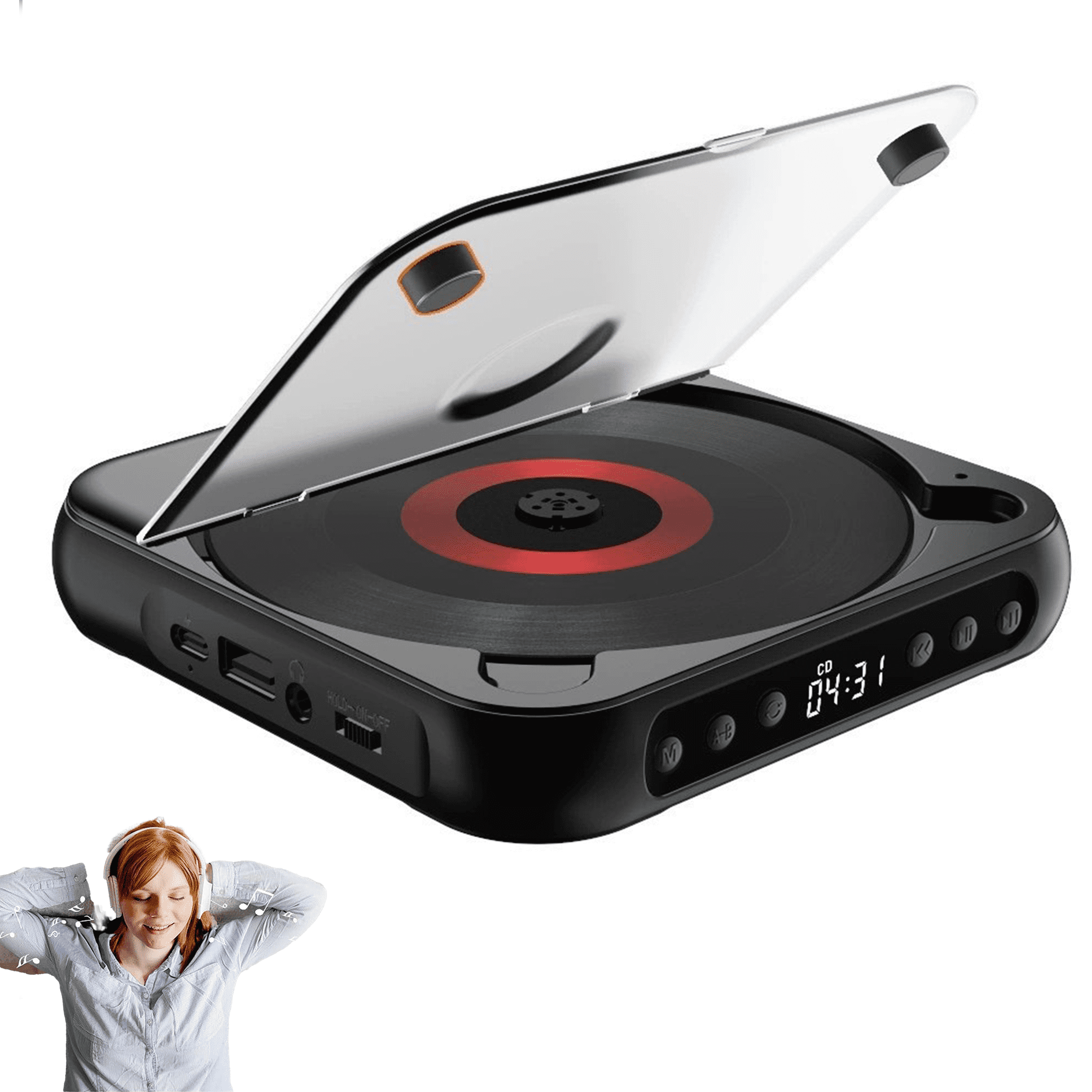 Sony Bluetooth Portable CD Player with AM/FM Radio, Mega