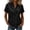 Black, variant on Womens Half Button V Neck Henley Shirts Loose Fit Casual Summer Short Sleeve Solid Color Tunic Tops Trendy Side Buttons Split Slit Blouses