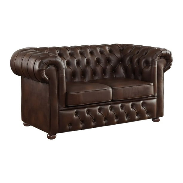 Seater Antique Roll Arm Sofa Couch, Brown Leather Loveseat Sofa