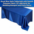 thumbnail image 4 of Royal Blue Satin Tablecloth with Smooth Polyester Fabric, 57X84 Inch, for Wedding Banquet and Party Decor, 4 of 4