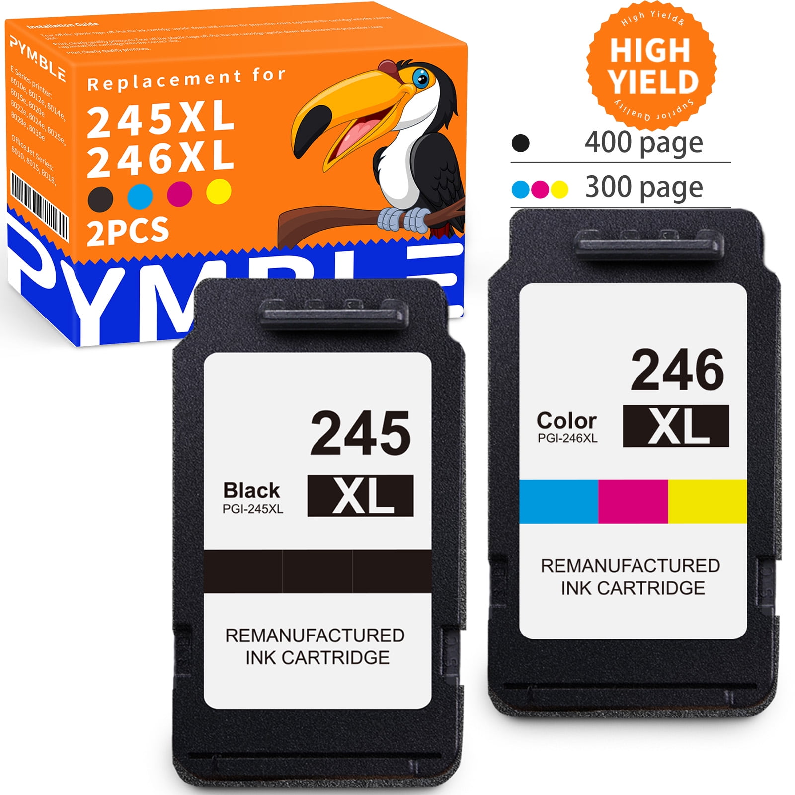 verwijderen Stout weerstand 245XL Ink Cartridges for Canon ink 245 246 and Cannon 245 XL x 246XL Ink  Cartridges for Canon PIXMA MG2522 TS3122 MX492 MX490 TR4500 TR4520 TS3322  Printer (2-Pack, Black, Tri-Color) - Walmart.com