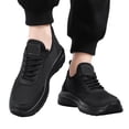 thumbnail image 2 of GrmtClth Mens Hollow Mesh Lace Up Walking Sneakers Breathable Lightweight Shock Absorb Non Slip Thick Sole Casual Outdoor Sport Shoes Black (US/8.5), 2 of 8