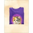 thumbnail image 3 of Wide Open Eyes Cat Sweatshirt Women -Kayomi Harai Designs, Female Small, 3 of 4