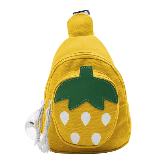 WJSXC Cartoon Strawberry Chest Bag Crossbody Bag Purse Ages 3-11 Yellow