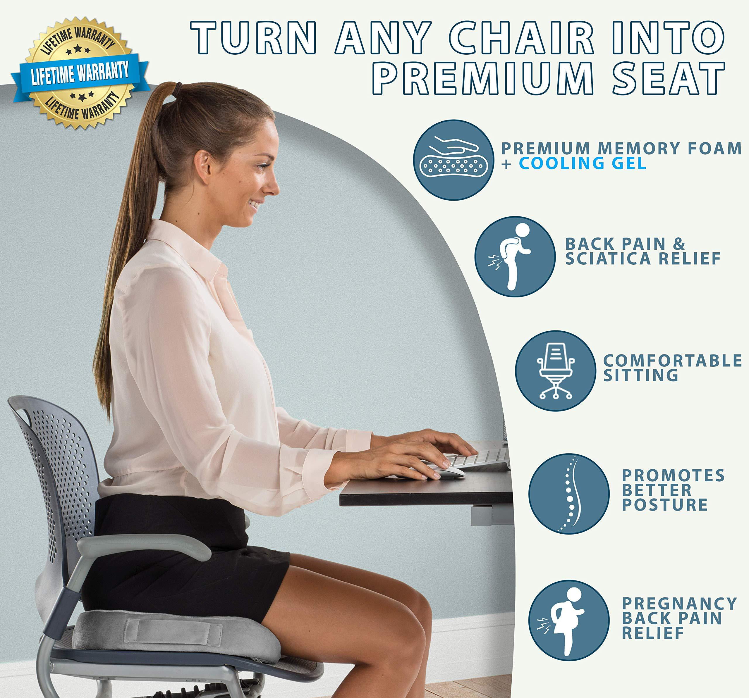 Comfy Life Seat Cushions, (Seat Cushion+Chair Cushion) Hip and Waist  Protection, Detachable Zip, Breathable Memory Foam,Anti Stress, Chair  Pillow