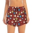 thumbnail image 2 of Xecao's Coffee Cups for a double-layer running short for women, perfect for gym, tennis, and more, featuring a convenient pocket., 2 of 9