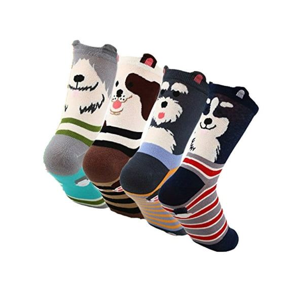 Women's Cute Art Cartoon Colorful Casual Crew Cotton Animal Socks