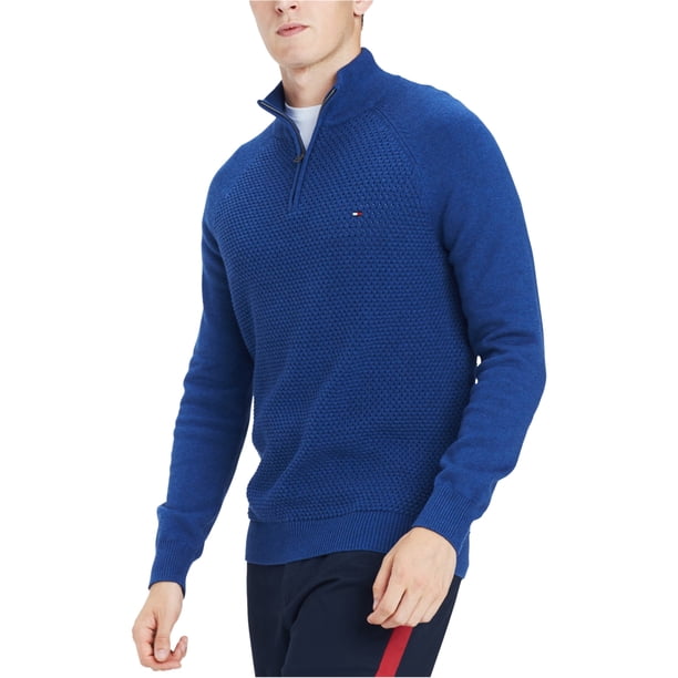 Tommy Hilfiger Waffle Knit Pullover Suéter para Hombre, Azul, X-Large