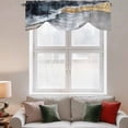 thumbnail image 3 of Blue Gold Tie Up Valances Curtain, Adjustable Kitchen Ombre Sea Wave Beach Abstract Ocean Scenery Valances for Windows Decor, Rod Pocket Short Curtains Set for Bedroom/Bathroom, 60"x18", 3 of 9