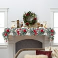thumbnail image 5 of Artificial Snowy Cedar Garland 5.9ft with Pine Cones and Berries, Frosted Winter Greenery Garland for Christmas Mantle, Wedding, Holiday Party, and Table Centerpiece Decorations, 5 of 5