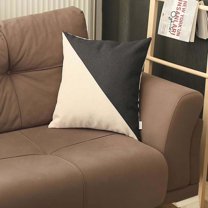 Bohemian Handmade Decorative Throw Pillow Solid Jacquard 18" x 18" Ivory & Black Square Pillowcase for Couch, Bedding